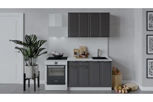 Кухонный гарнитур Белладжио длиной 120 см Белый, Софт графит