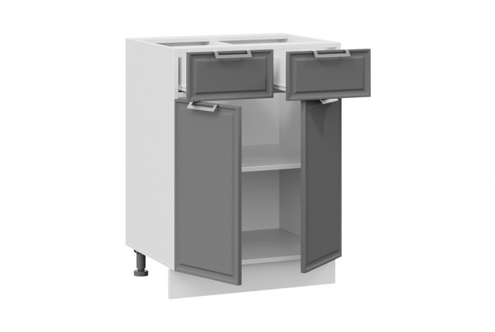 Кухонный гарнитур «Белладжио» длиной 120 см Белый, Фон белый, Софт графит