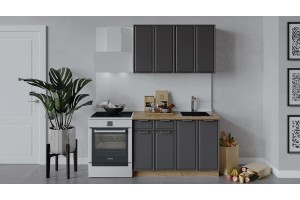 Кухонный гарнитур Белладжио длиной 120 см Дуб Крафт золотой, Софт графит