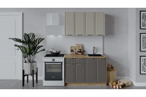 Кухонный гарнитур Белладжио длиной 120 см Дуб Крафт золотой, Софт панакота, Софт капучино