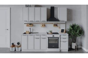 Кухонный гарнитур Белладжио длиной 160 см Белый, Фон белый