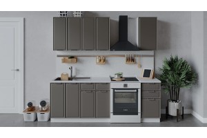 Кухонный гарнитур Белладжио длиной 160 см Белый, Софт капучино