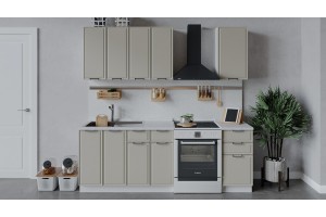 Кухонный гарнитур Белладжио длиной 160 см Белый, Софт панакота