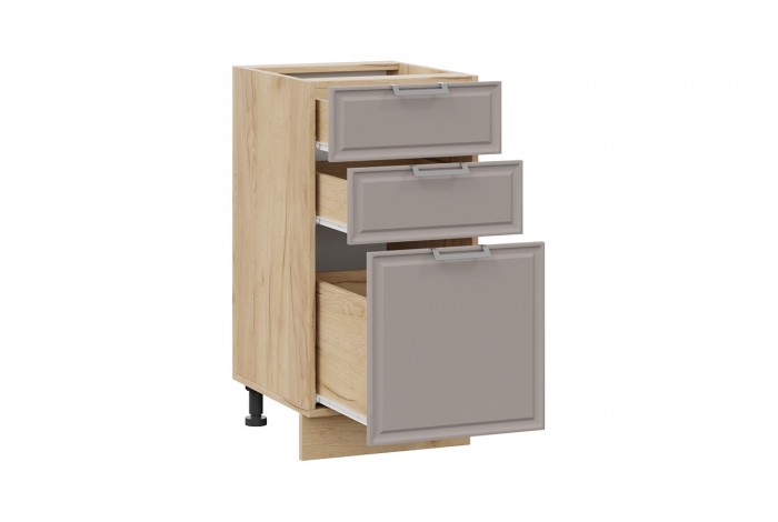 Кухонный гарнитур «Белладжио» длиной 160 см Дуб Крафт золотой, Софт панакота, Софт капучино