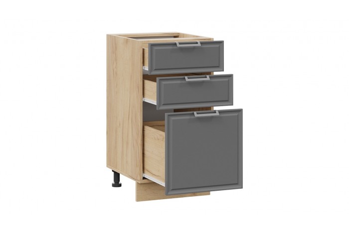 Кухонный гарнитур «Белладжио» длиной 160 см со шкафом НБ Дуб Крафт золотой, Софт графит