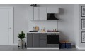 Кухонный гарнитур «Белладжио» длиной 160 см со шкафом НБ Белый, Фон белый, Софт графит
