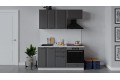 Кухонный гарнитур «Белладжио» длиной 160 см со шкафом НБ Белый, Софт графит