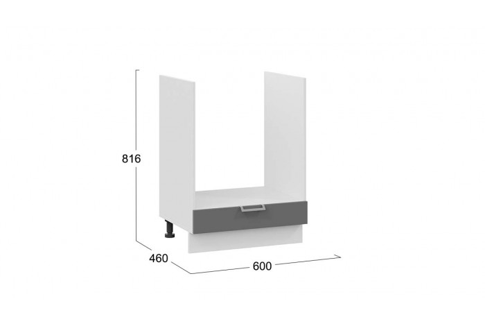 Кухонный гарнитур «Белладжио» длиной 160 см со шкафом НБ Белый, Фон белый, Софт графит