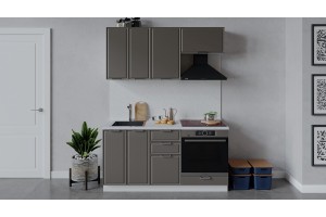 Кухонный гарнитур Белладжио длиной 160 см со шкафом НБ Белый, Софт капучино