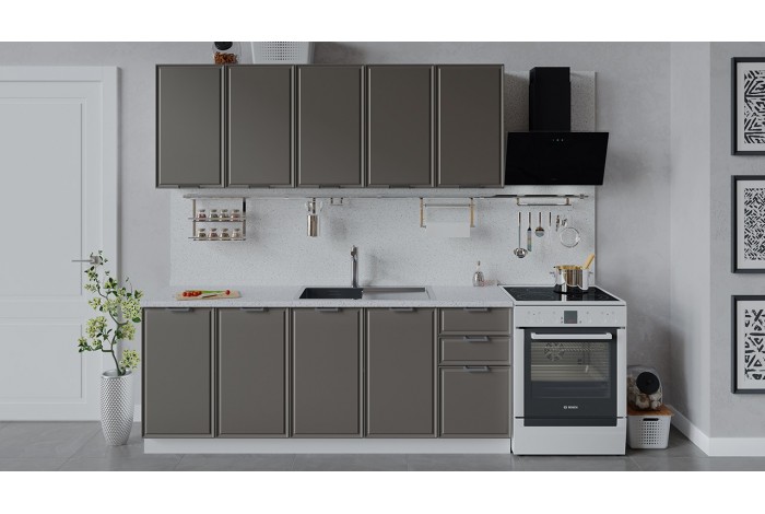 Кухонный гарнитур «Белладжио» длиной 200 см Белый, Софт капучино