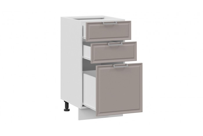 Кухонный гарнитур «Белладжио» длиной 220 (160) см Белый, Софт панакота, Софт капучино