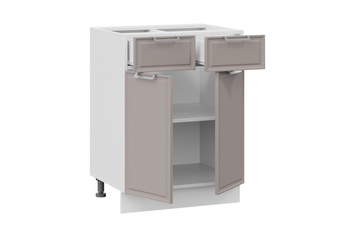 Кухонный гарнитур «Белладжио» длиной 220 (160) см Белый, Софт панакота, Софт капучино