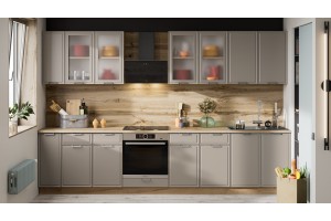 Кухонный гарнитур Белладжио №2 330 см Дуб Крафт золотой, Софт капучино