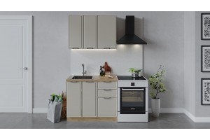 Кухонный гарнитур Белладжио длиной 100 см Дуб Крафт золотой, Софт панакота