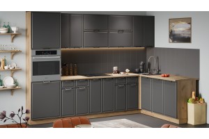 Кухонный гарнитур Белладжио №5 Дуб Крафт золотой, Софт графит