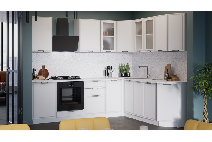 Кухонный гарнитур «Белладжио» №6 Белый, Фон белый