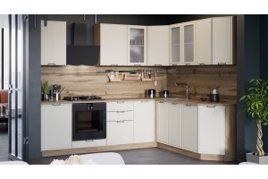 Кухонный гарнитур Белладжио №6 Дуб Крафт золотой, Софт панакота