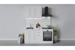 Кухонный гарнитур Бьянка длиной 100 см Белый, Дуб белый