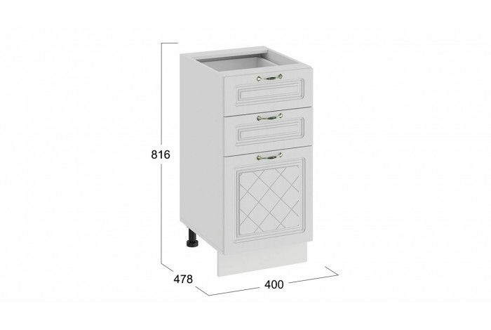 Кухонный гарнитур «Бьянка» длиной 100 см Белый, Дуб белый