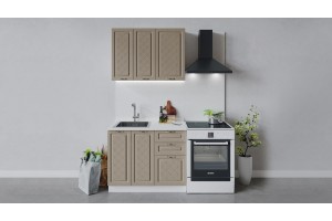 Кухонный гарнитур Бьянка длиной 100 см Белый, Дуб кофе