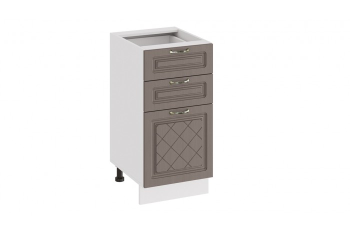 Кухонный гарнитур «Бьянка» длиной 100 см Белый, Дуб серый