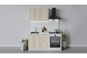 Кухонный гарнитур Бьянка длиной 100 см Белый, Дуб ваниль