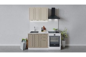 Кухонный гарнитур Бьянка длиной 100 см Белый, Дуб ваниль, Дуб кофе