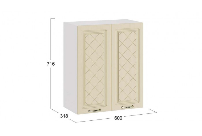 Кухонный гарнитур «Бьянка» длиной 100 см Белый, Дуб ваниль, Дуб кофе