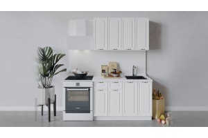 Кухонный гарнитур Бьянка длиной 120 см Белый, Дуб белый
