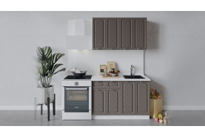 Кухонный гарнитур Бьянка длиной 120 см Белый, Дуб серый