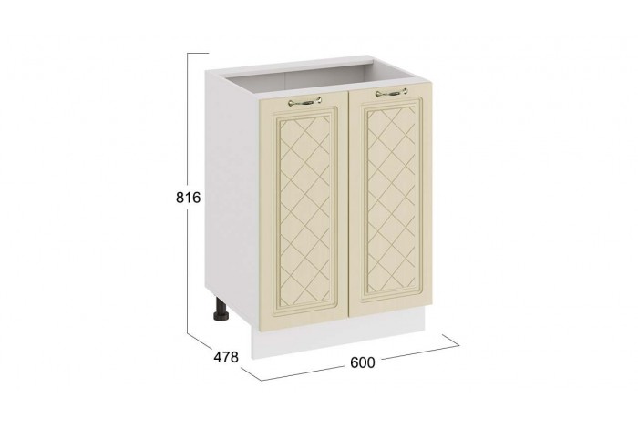 Кухонный гарнитур «Бьянка» длиной 120 см Белый, Дуб ваниль