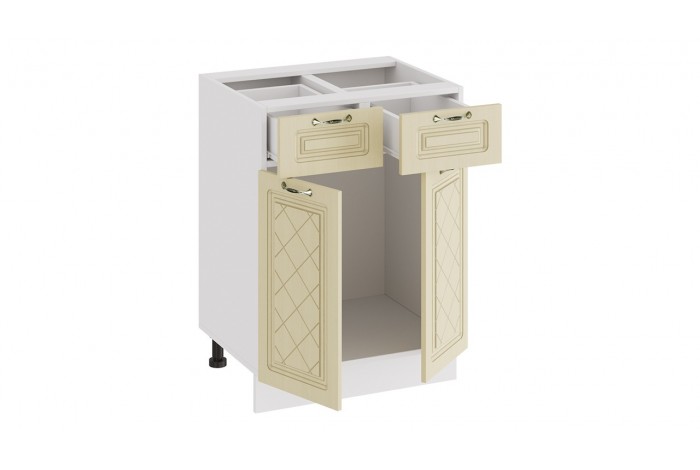 Кухонный гарнитур «Бьянка» длиной 120 см Белый, Дуб ваниль