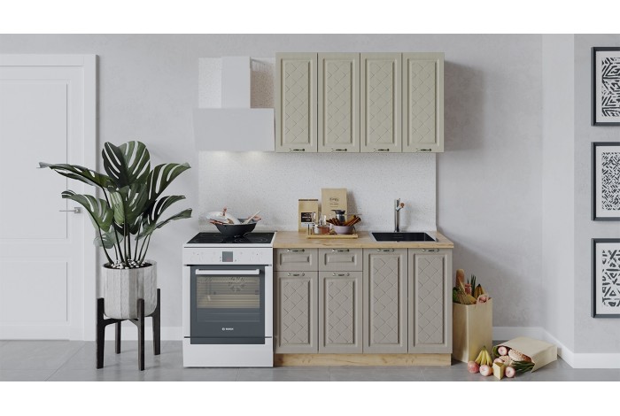 Кухонный гарнитур «Бьянка» длиной 120 см Дуб Крафт золотой, Дуб ваниль, Дуб кофе