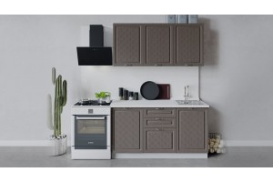 Кухонный гарнитур Бьянка длиной 150 см Белый, Дуб серый