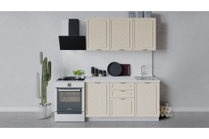 Кухонный гарнитур Бьянка длиной 150 см Белый, Дуб ваниль