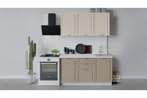 Кухонный гарнитур Бьянка длиной 150 см Белый, Дуб ваниль, Дуб кофе