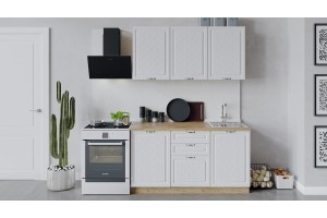 Кухонный гарнитур Бьянка длиной 150 см Дуб Крафт золотой, Дуб белый