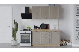 Кухонный гарнитур Бьянка длиной 150 см Дуб Крафт золотой, Дуб кофе