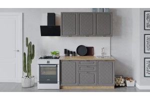 Кухонный гарнитур Бьянка длиной 150 см Дуб Крафт золотой, Дуб серый