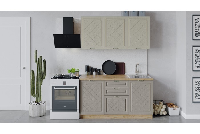 Кухонный гарнитур «Бьянка» длиной 150 см Дуб Крафт золотой, Дуб ваниль, Дуб кофе