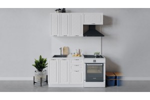 Кухонный гарнитур Бьянка длиной 160 (100) см Белый, Дуб белый