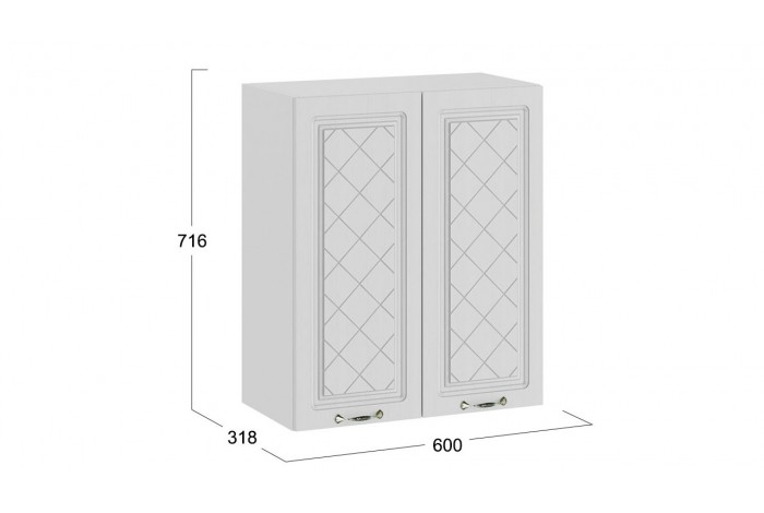 Кухонный гарнитур «Бьянка» длиной 220 (160) см Белый, Дуб белый, Дуб серый