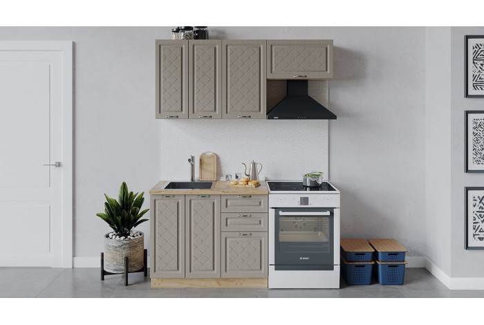 Кухонный гарнитур Бьянка длиной 160 (100) см Дуб Крафт золотой, Дуб кофе