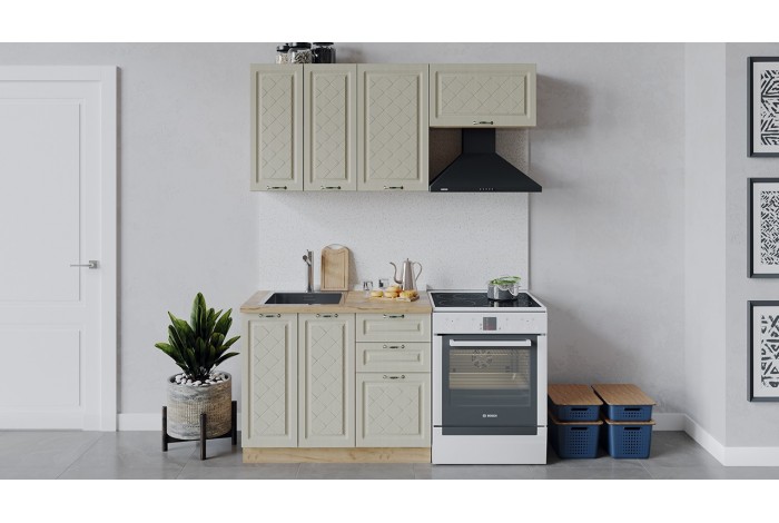 Кухонный гарнитур Бьянка длиной 160 (100) см Дуб Крафт золотой, Дуб ваниль