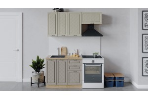 Кухонный гарнитур Бьянка длиной 160 (100) см Дуб Крафт золотой, Дуб ваниль, Дуб кофе