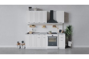 Кухонный гарнитур Бьянка длиной 160 см Белый, Дуб белый