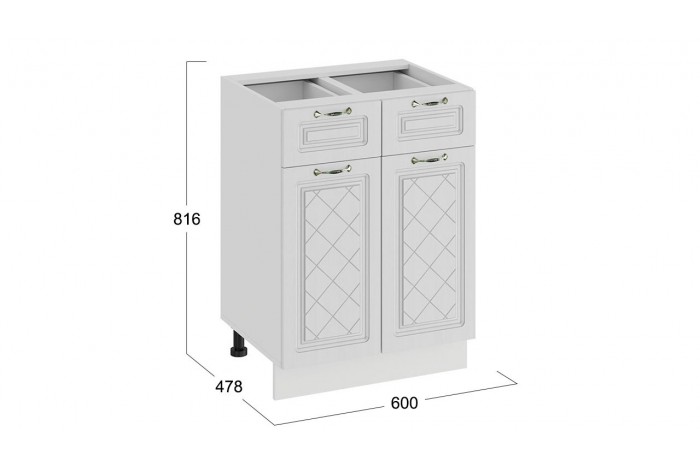 Кухонный гарнитур «Бьянка» длиной 160 см Белый, Дуб белый