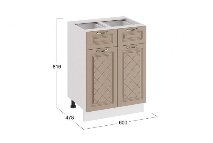 Кухонный гарнитур «Бьянка» длиной 160 см Белый, Дуб ваниль, Дуб кофе