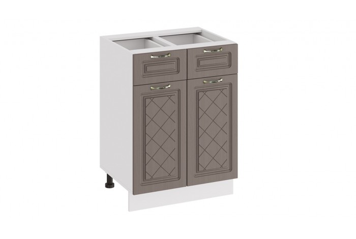 Кухонный гарнитур «Бьянка» длиной 160 см Белый, Дуб белый, Дуб серый