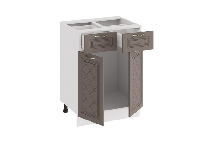 Кухонный гарнитур «Бьянка» длиной 160 см Белый, Дуб белый, Дуб серый